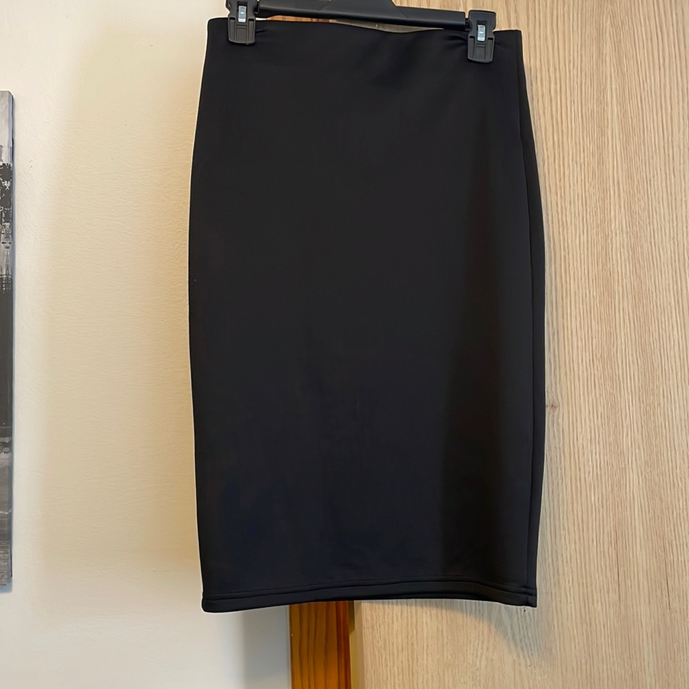 Sequin Hearts Black Stretch Pencil Skirt